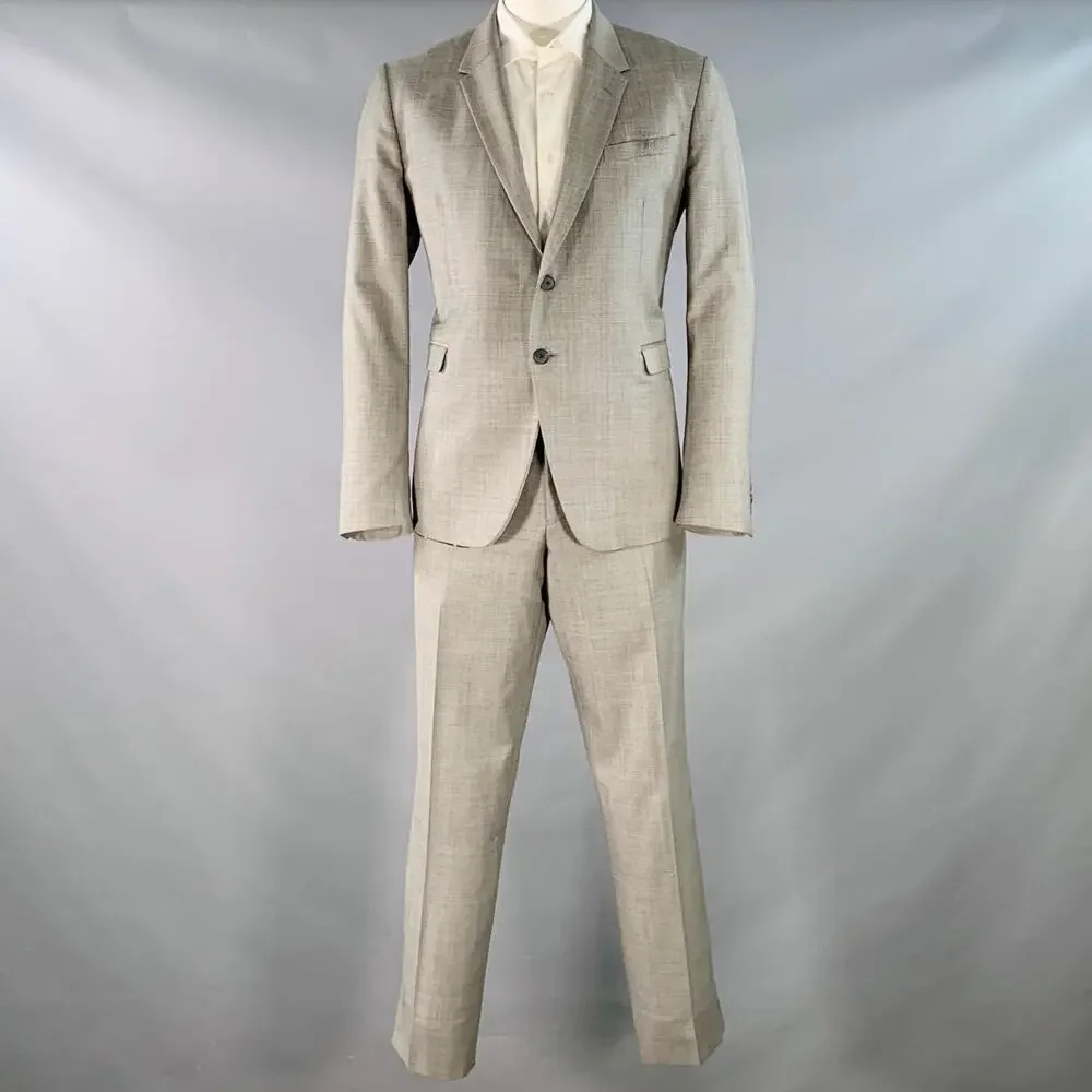 PAUL SMITH Size 46 The Kensington Regular Grey Wool Slim Fit Notch Lapel Suit